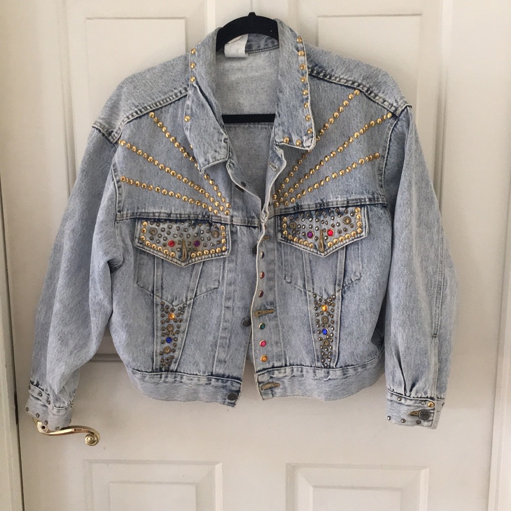 Vintage studded denim jacket
